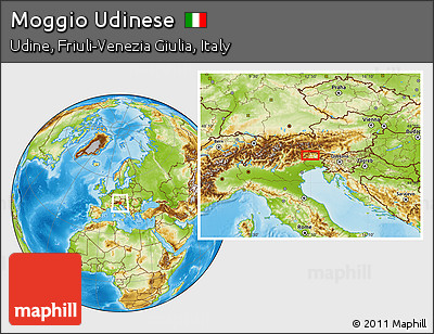 Physical Location Map of Moggio Udinese