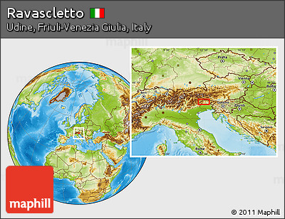 Physical Location Map of Ravascletto