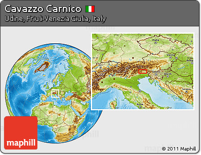 Physical Location Map of Cavazzo Carnico