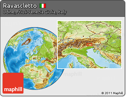 Physical Location Map of Ravascletto