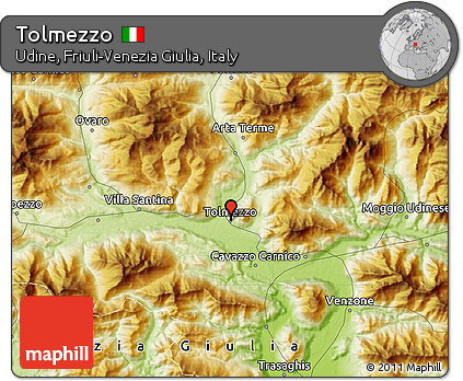 Physical Map of Tolmezzo