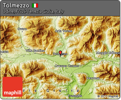 Physical Map of Tolmezzo