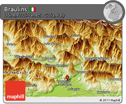 Physical Panoramic Map of Braulins