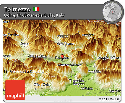 Physical Panoramic Map of Tolmezzo