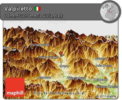 Physical Panoramic Map of Valpicetto