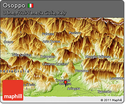 Physical Panoramic Map of Osoppo