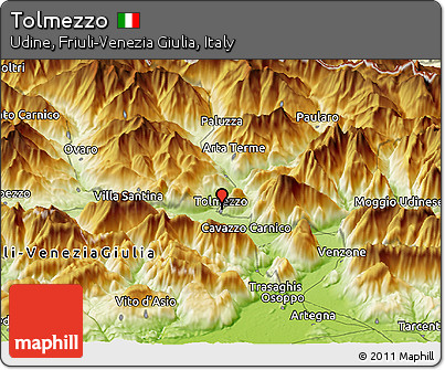 Physical Panoramic Map of Tolmezzo