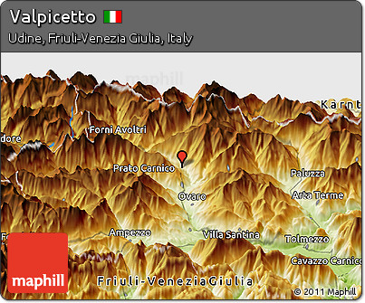 Physical Panoramic Map of Valpicetto
