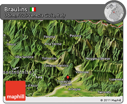 Satellite Panoramic Map of Braulins
