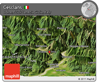 Satellite Panoramic Map of Cesclans