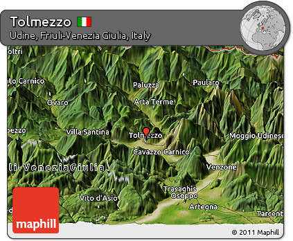 Satellite Panoramic Map of Tolmezzo
