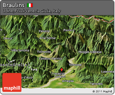 Satellite Panoramic Map of Braulins