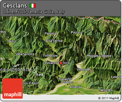 Satellite Panoramic Map of Cesclans