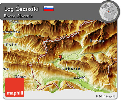 Physical 3D Map of Log Čezsoški