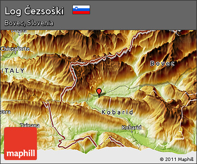 Physical 3D Map of Log Čezsoški