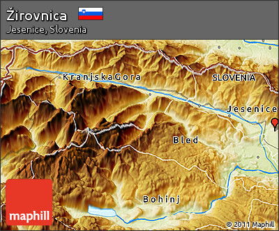 Physical 3D Map of Žirovnica