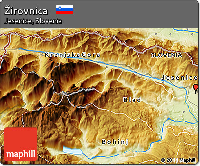 Physical 3D Map of Žirovnica