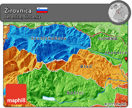 Political 3D Map of Žirovnica