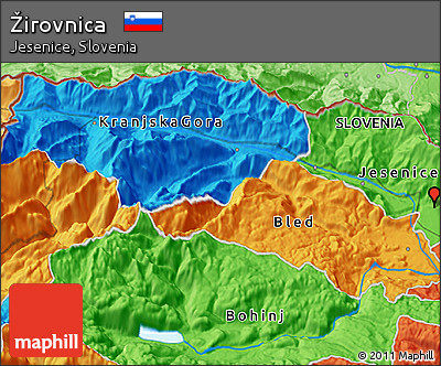 Political 3D Map of Žirovnica
