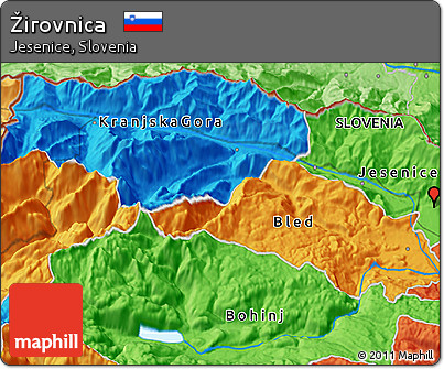 Political 3D Map of Žirovnica
