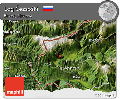 Satellite 3D Map of Log Čezsoški