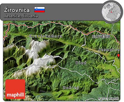 Satellite 3D Map of Žirovnica