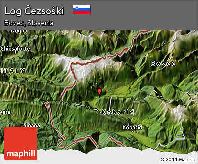 Satellite 3D Map of Log Čezsoški