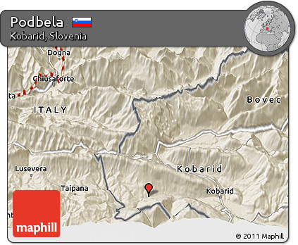 Shaded Relief 3D Map of Podbela