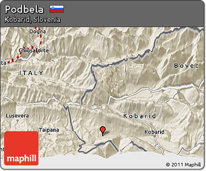 Shaded Relief 3D Map of Podbela