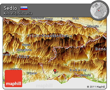 Physical Panoramic Map of Sedlo