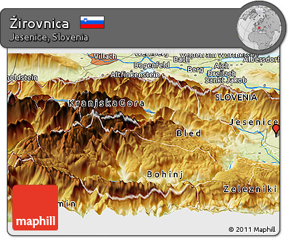 Physical Panoramic Map of Žirovnica