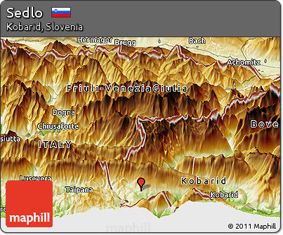 Physical Panoramic Map of Sedlo