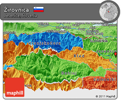 Political Panoramic Map of Žirovnica