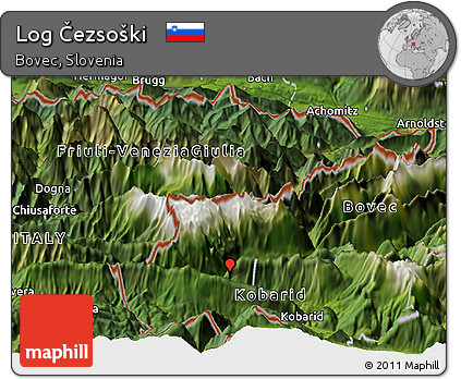 Satellite Panoramic Map of Log Čezsoški