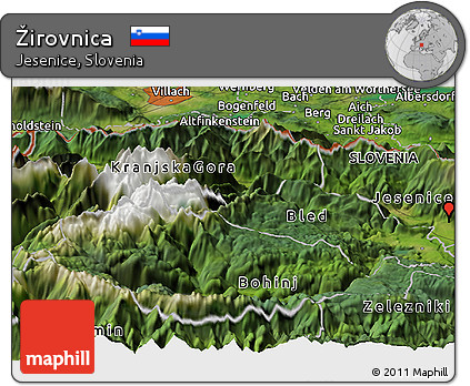 Satellite Panoramic Map of Žirovnica