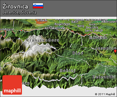 Satellite Panoramic Map of Žirovnica
