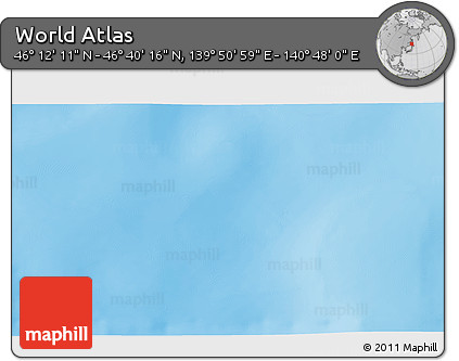 Physical 3D Map of the Area around 46° 26' 14" N, 140° 19' 29" E
