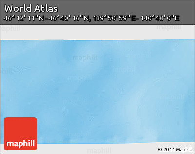 Physical 3D Map of the Area around 46° 26' 14" N, 140° 19' 29" E