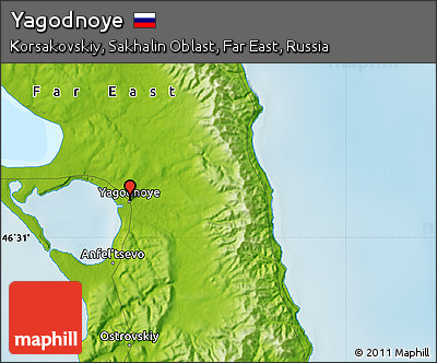 Physical Map of Yagodnoye