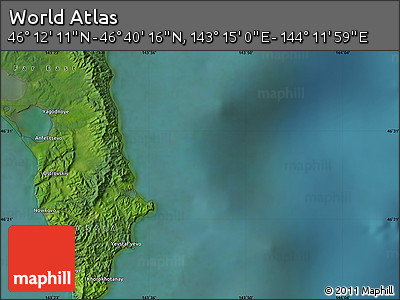 Satellite Map of the Area around 46° 26' 14" N, 143° 43' 29" E