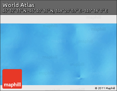 Physical 3D Map of the Area around 46° 26' 14" N, 148° 49' 29" E