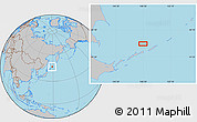 Gray Location Map of the area around 46° 26' 14" N, 148° 49' 29" E