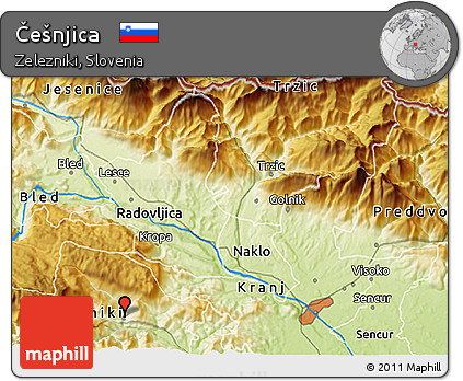 Physical 3D Map of Češnjica