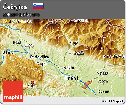 Physical 3D Map of Češnjica
