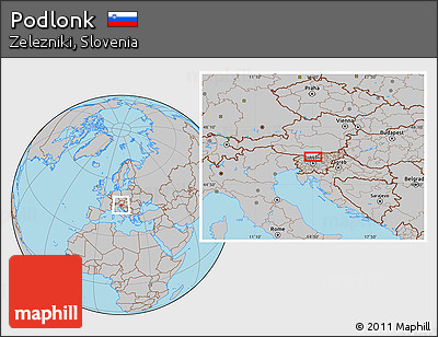 Gray Location Map of Podlonk