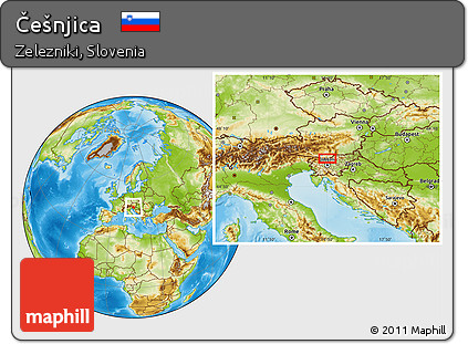 Physical Location Map of Češnjica