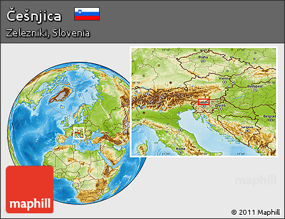 Physical Location Map of Češnjica