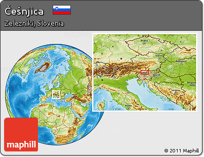 Physical Location Map of Češnjica