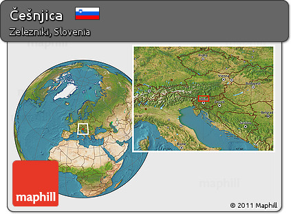 Satellite Location Map of Češnjica