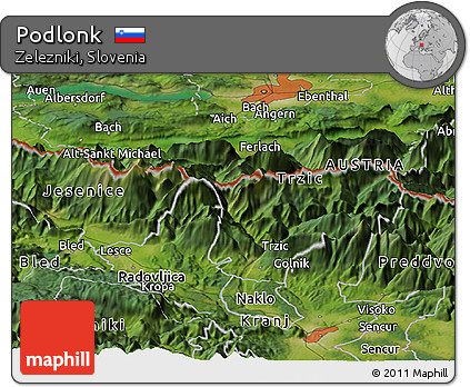 Satellite Panoramic Map of Podlonk